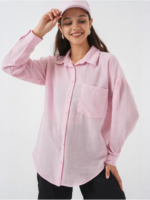 Chemise en mélange de lin avec fermeture à boutons bdart - Kiabi Chemise en mélange de lin avec fermeture à boutons bdart - Kiabi