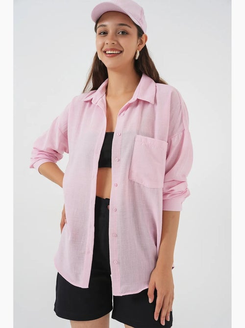 Chemise en mélange de lin avec fermeture à boutons bdart - Kiabi Chemise en mélange de lin avec fermeture à boutons bdart - Kiabi