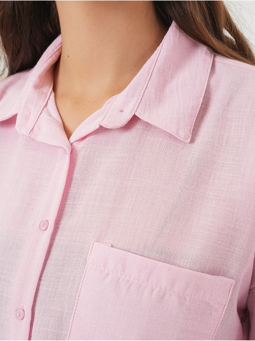 Chemise en mélange de lin avec fermeture à boutons bdart - Kiabi Chemise en mélange de lin avec fermeture à boutons bdart - Kiabi