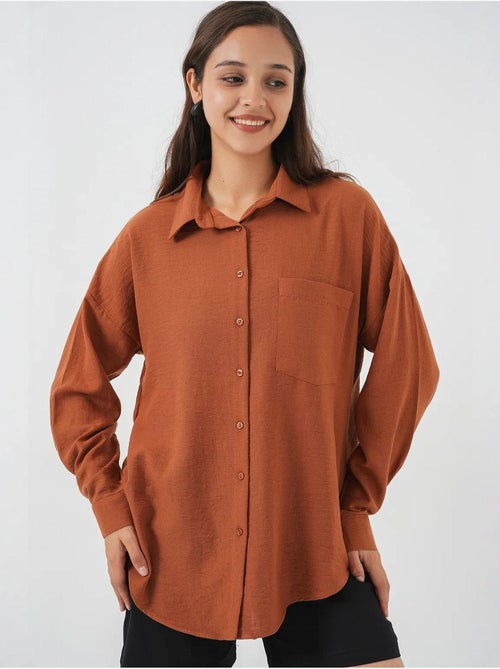 Chemise en mélange de lin avec fermeture à boutons bdart - Kiabi