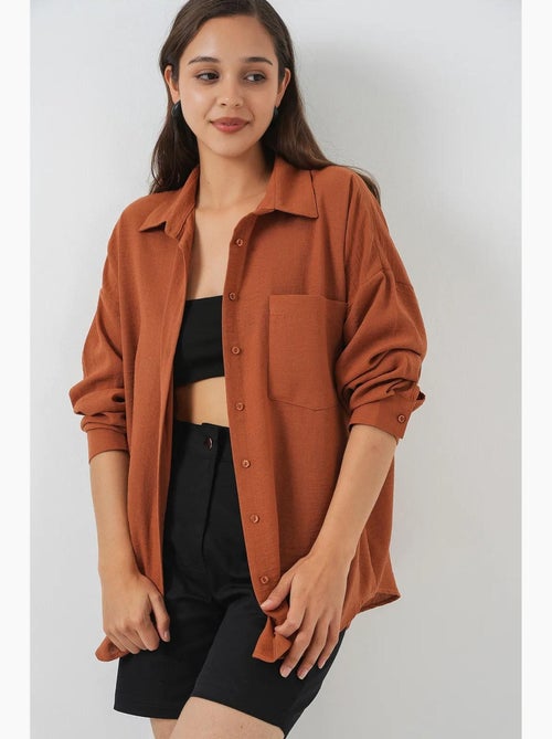 Chemise en mélange de lin avec fermeture à boutons bdart - Kiabi
