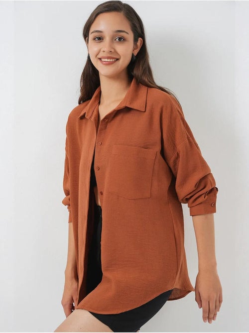 Chemise en mélange de lin avec fermeture à boutons bdart - Kiabi