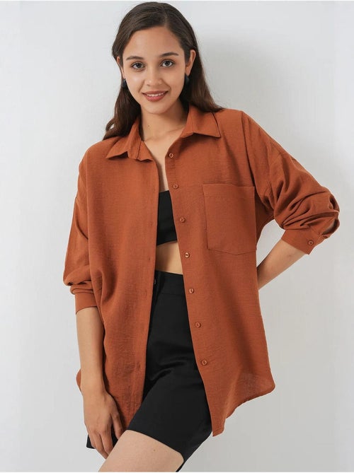 Chemise en mélange de lin avec fermeture à boutons bdart - Kiabi