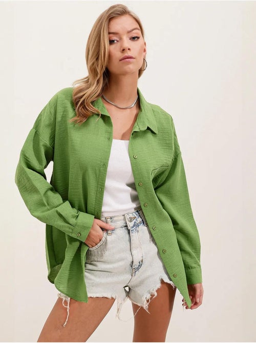 Chemise en mélange de lin avec fermeture à boutons bdart - Kiabi Chemise en mélange de lin avec fermeture à boutons bdart - Kiabi