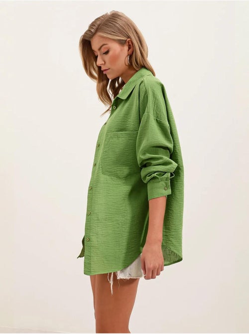 Chemise en mélange de lin avec fermeture à boutons bdart - Kiabi Chemise en mélange de lin avec fermeture à boutons bdart - Kiabi