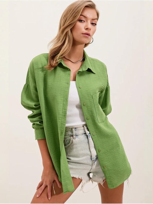 Chemise en mélange de lin avec fermeture à boutons bdart - Kiabi Chemise en mélange de lin avec fermeture à boutons bdart - Kiabi