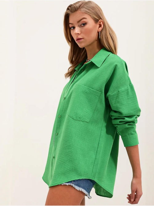 Chemise en mélange de lin avec fermeture à boutons bdart - Kiabi Chemise en mélange de lin avec fermeture à boutons bdart - Kiabi