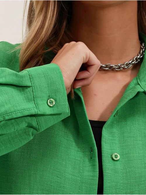 Chemise en mélange de lin avec fermeture à boutons bdart - Kiabi Chemise en mélange de lin avec fermeture à boutons bdart - Kiabi