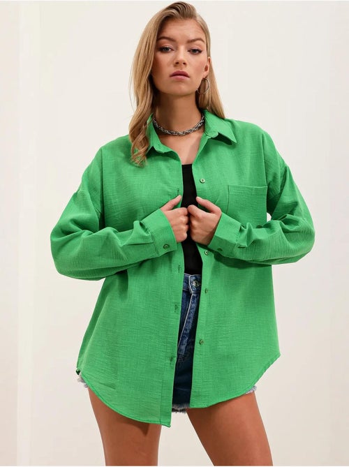 Chemise en mélange de lin avec fermeture à boutons bdart - Kiabi Chemise en mélange de lin avec fermeture à boutons bdart - Kiabi