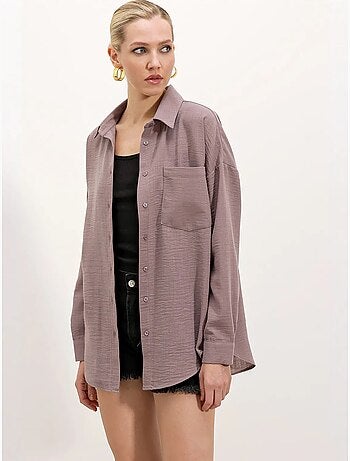Chemise en mélange de lin avec fermeture à boutons bdart