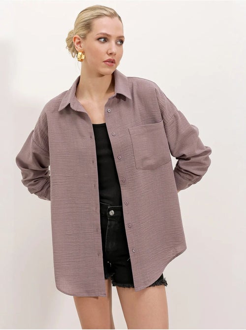 Chemise en mélange de lin avec fermeture à boutons bdart - Kiabi Chemise en mélange de lin avec fermeture à boutons bdart - Kiabi