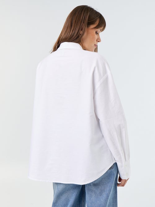 Chemise en oxford col chemisier - Kiabi