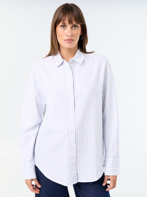 Chemise en oxford col chemisier - Kiabi