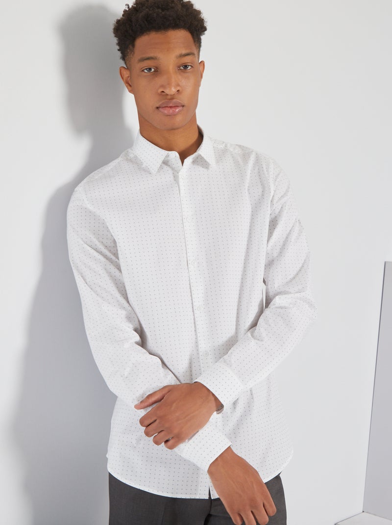 Chemise en popeline +1m90 Blanc - Kiabi