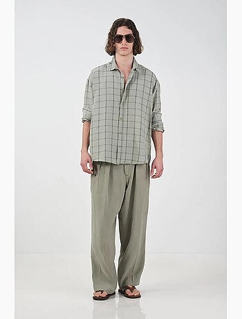 Chemise en popeline à carreaux oversize giesto