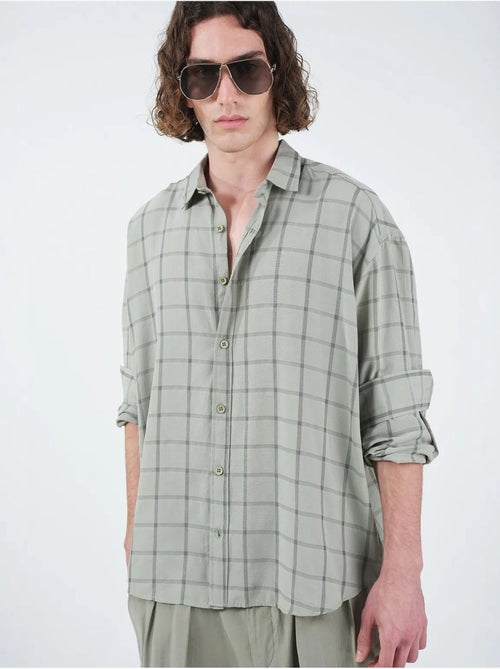 Chemise en popeline à carreaux oversize giesto - Kiabi Chemise en popeline à carreaux oversize giesto - Kiabi