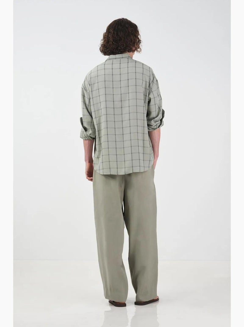 Chemise en popeline à carreaux oversize giesto Vert pastel - Kiabi