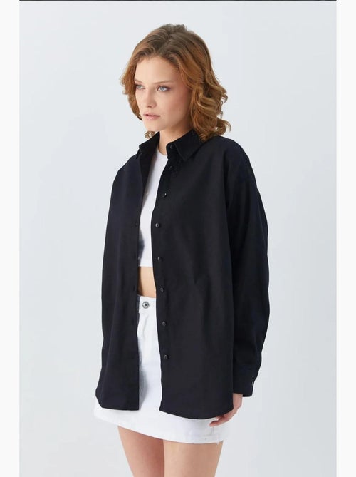 Chemise en popeline à col boutonné surdimensionnée mixray - Kiabi
