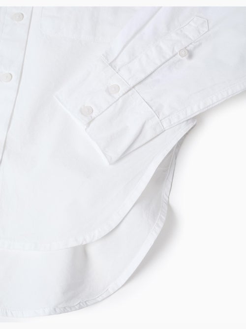 Chemise en popeline à manches longues avec épaules tombantes - Kiabi