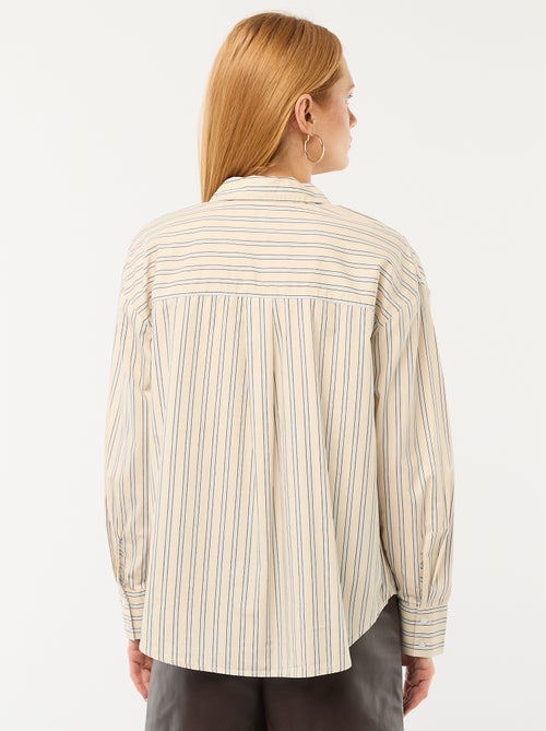 Chemise en popeline à manches longues - Kiabi