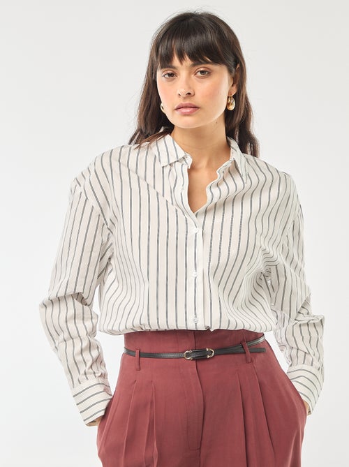 Chemise en popeline à manches longues - Kiabi