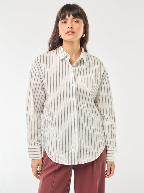 Chemise en popeline à manches longues - Kiabi