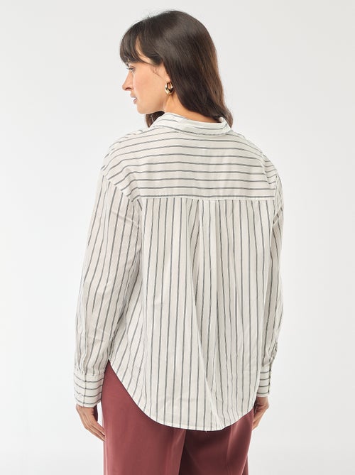 Chemise en popeline à manches longues - Kiabi