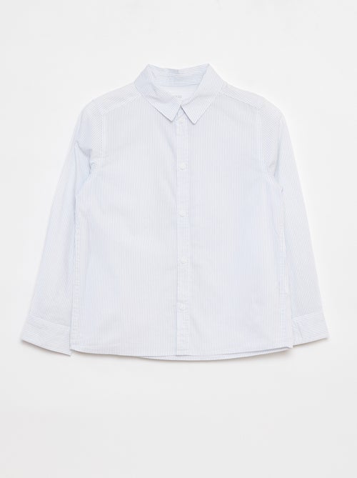 Chemise en popeline à manches longues - Kiabi