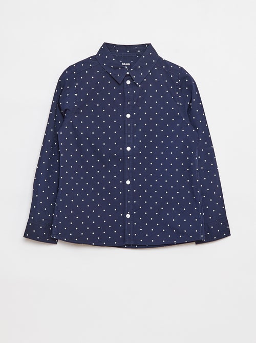 Chemise en popeline à manches longues - Kiabi