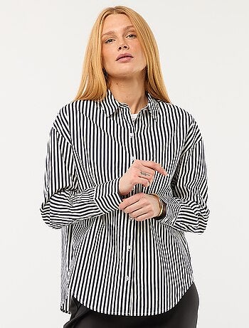 Chemise en popeline à manches longues