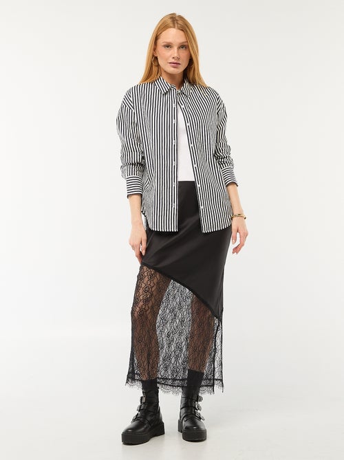Chemise en popeline à manches longues - Kiabi