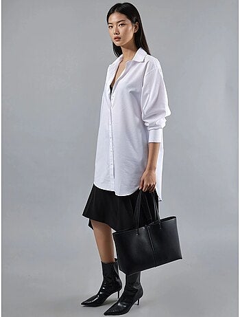Chemise en popeline à manches longues et boutons busem
