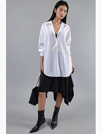 Chemise en popeline à manches longues et boutons busem