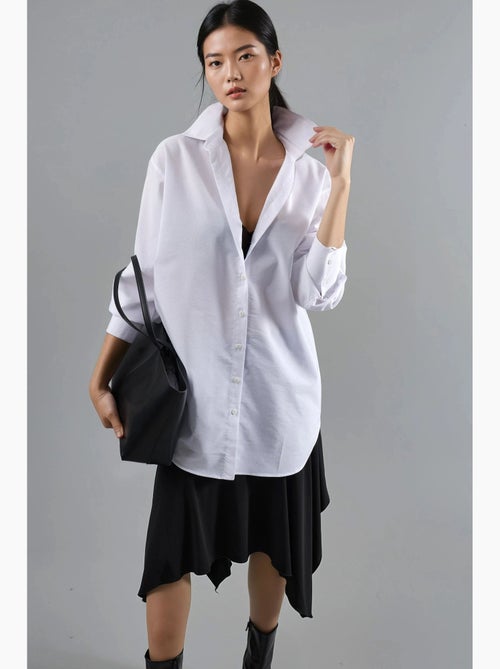Chemise en popeline à manches longues et boutons busem - Kiabi