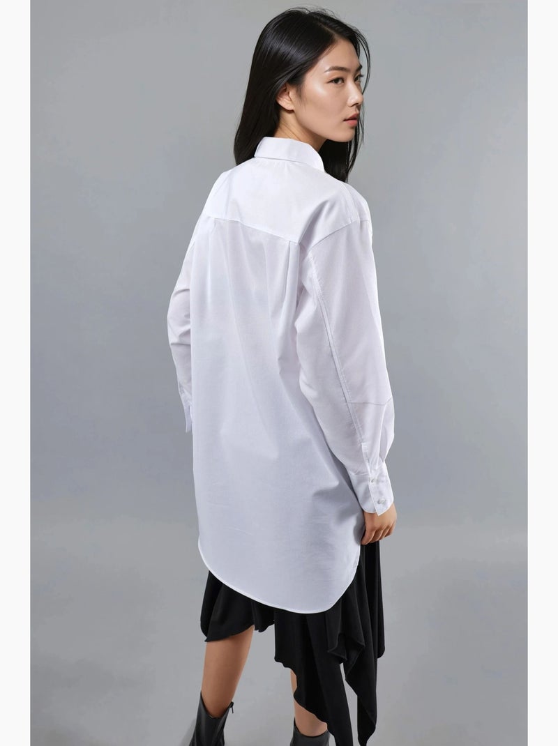 Chemise en popeline à manches longues et boutons busem Blanc - Kiabi