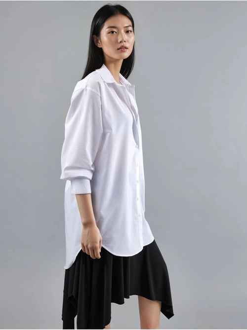 Chemise en popeline à manches longues et boutons busem - Kiabi