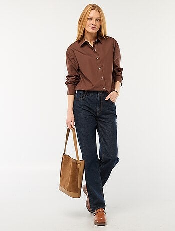 Chemise en popeline à manches longues