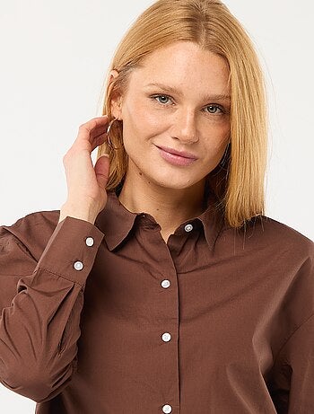 Chemise en popeline à manches longues