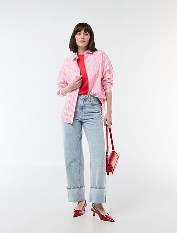 Chemise en popeline à manches longues