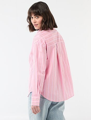 Chemise en popeline à manches longues