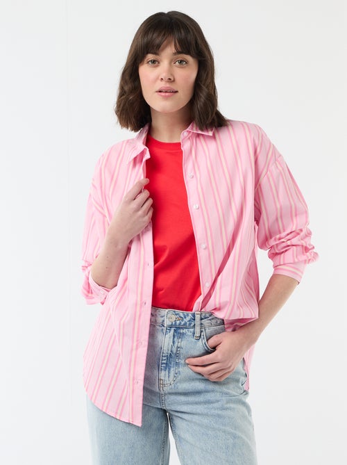 Chemise en popeline à manches longues - Kiabi