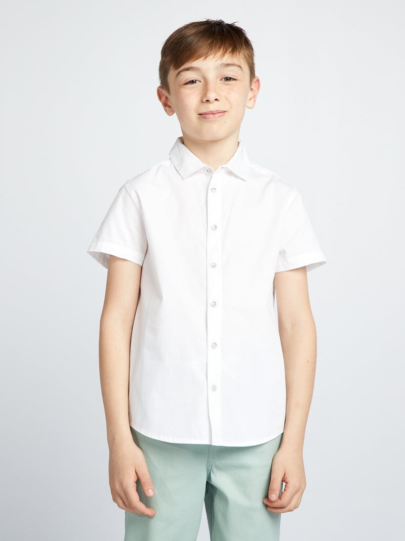 Chemise en popeline avec aimants - So Easy blanc - Kiabi