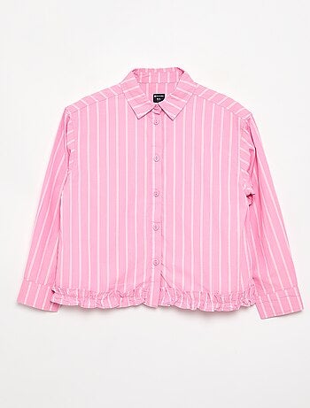 Chemise en popeline avec base volantée