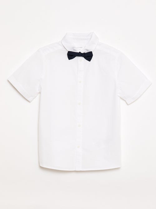 Chemise en popeline avec nœud papillon - Kiabi