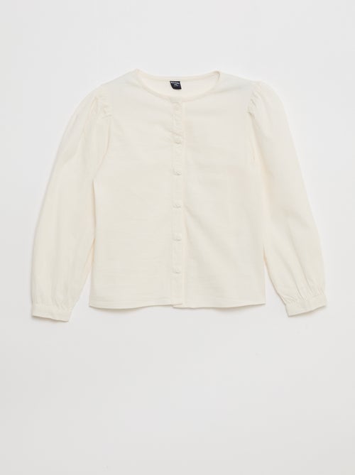 Chemise en popeline avec ouverture aimantée - collection facile à enfiler - Kiabi