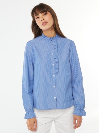 Chemise en popeline avec patte volantée