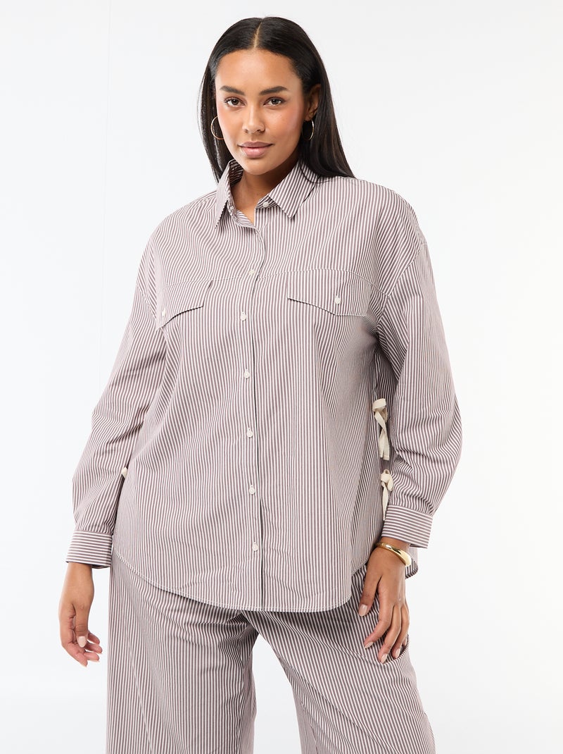 Chemise en popeline Beige - Kiabi