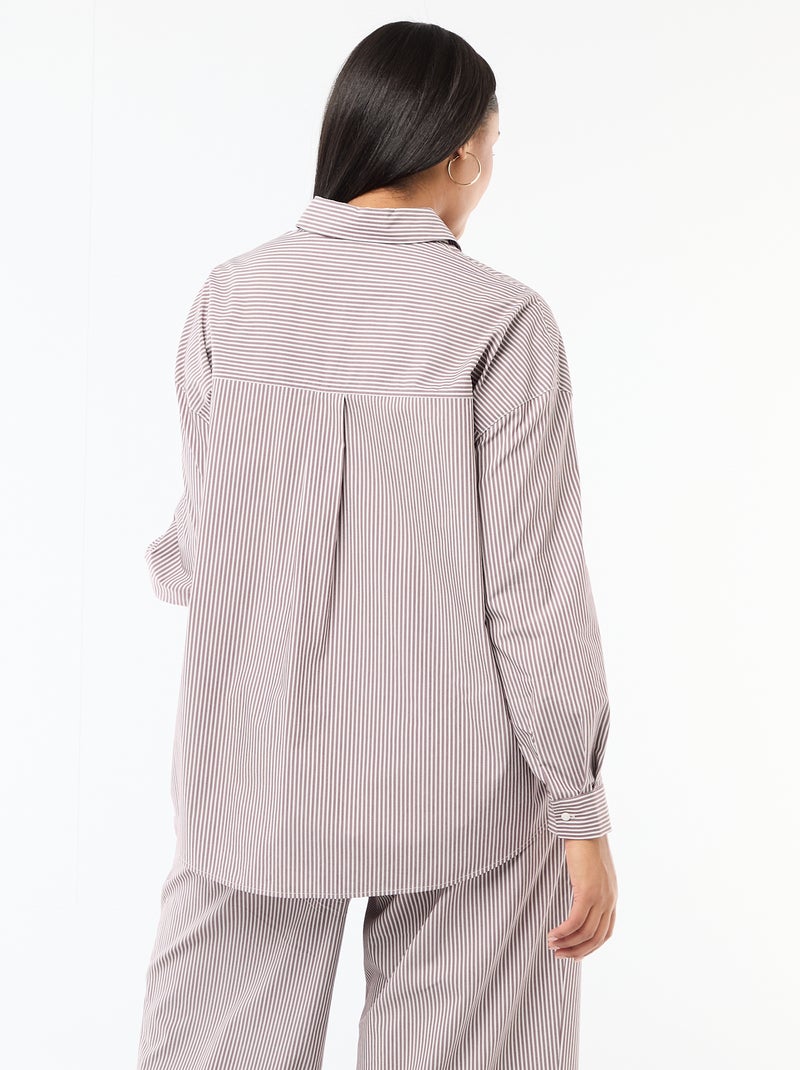 Chemise en popeline Beige - Kiabi