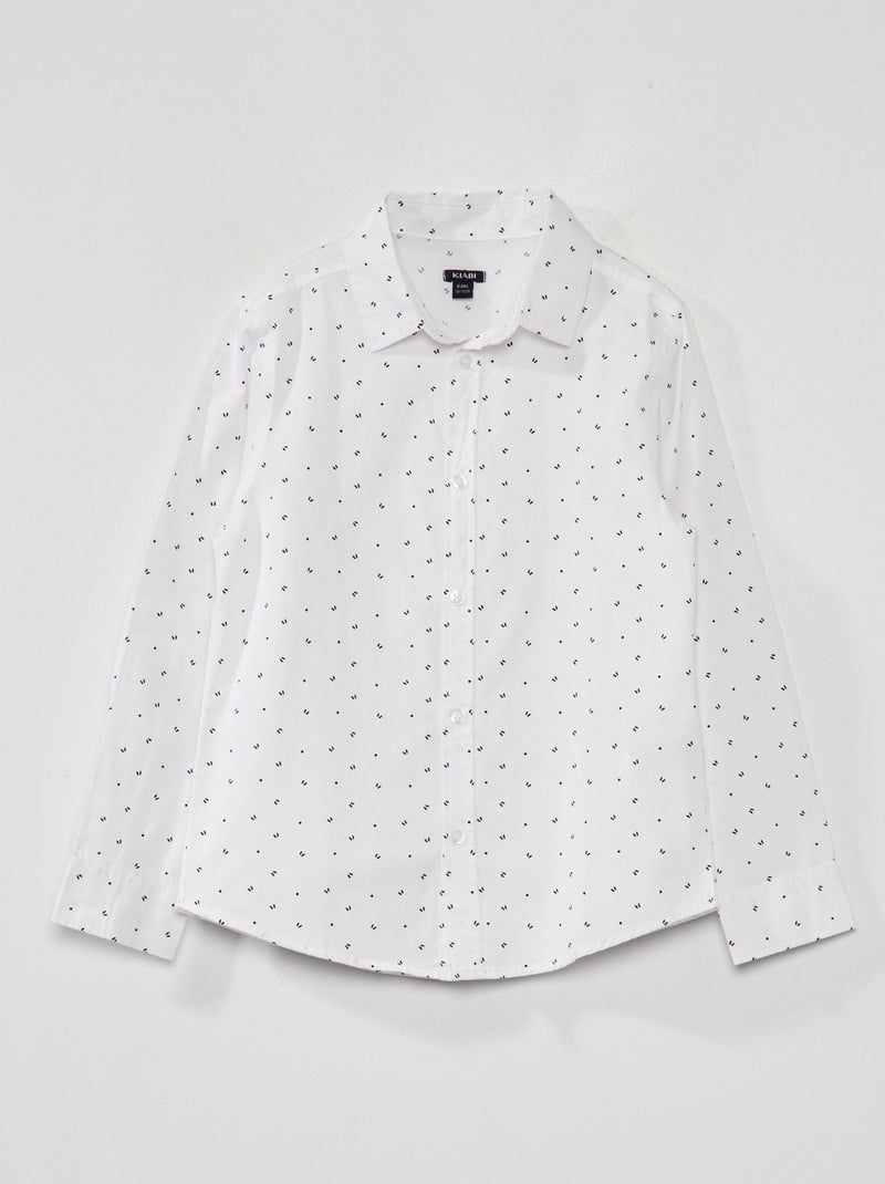Chemise en popeline Blanc - Kiabi