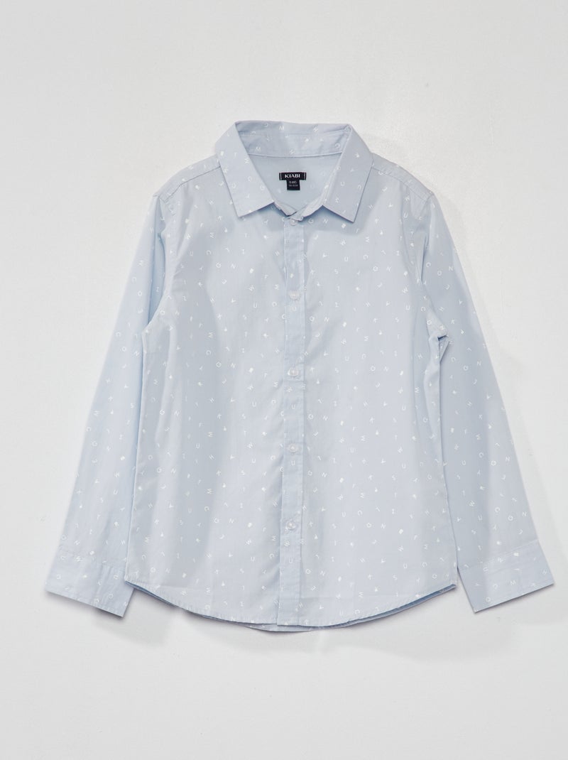 Chemise en popeline Bleu ciel - Kiabi